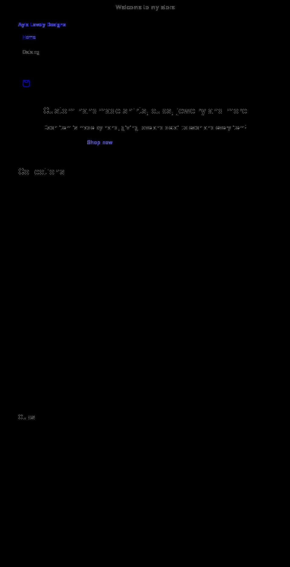 aylalovelydesigns.com shopify website screenshot