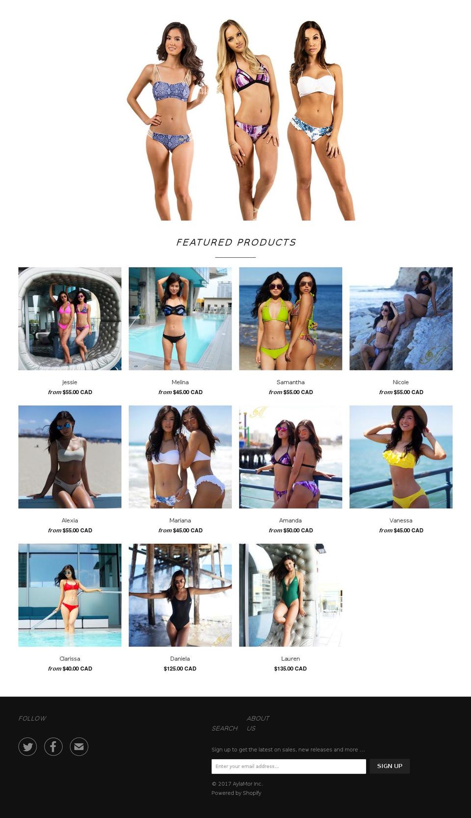 aylamor.com shopify website screenshot