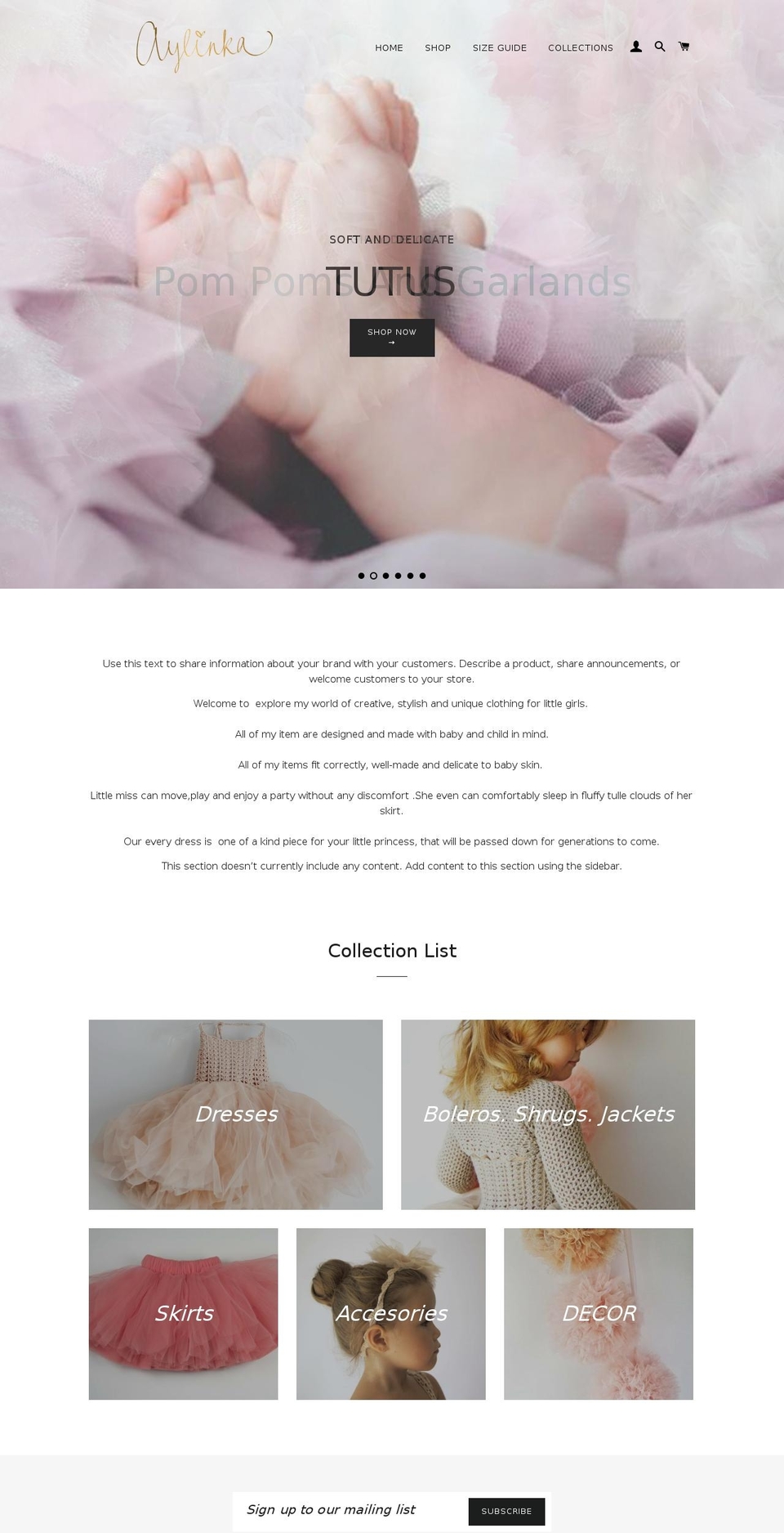 aylinka.com — Shopify storefront screenshot
