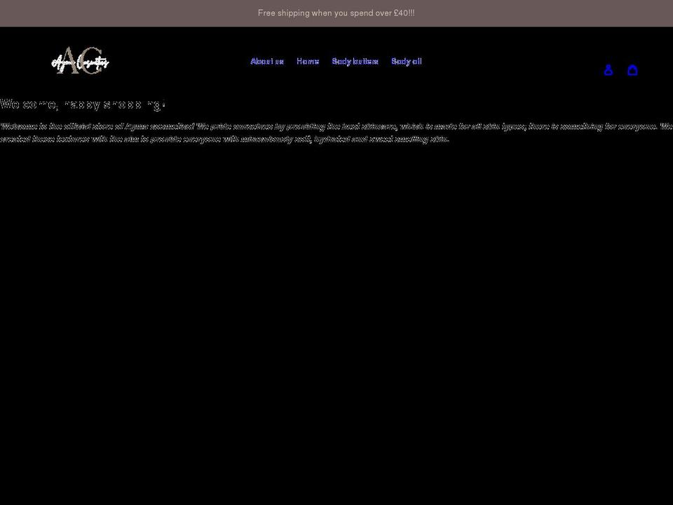 aymacosmetics.com shopify website screenshot
