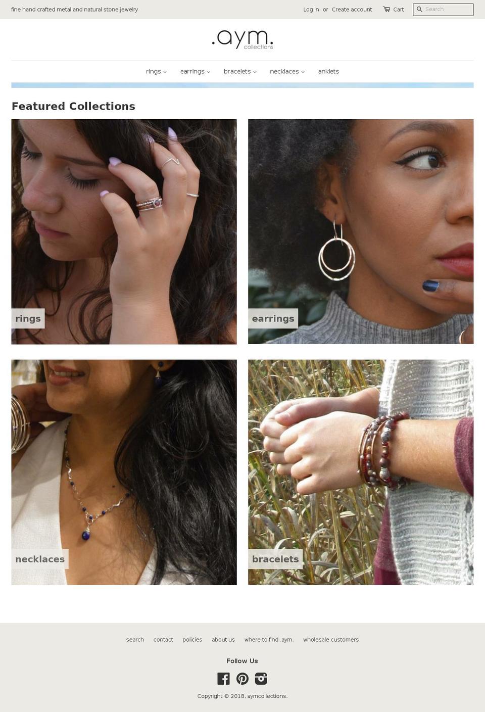 aymcollections.com — Shopify storefront screenshot