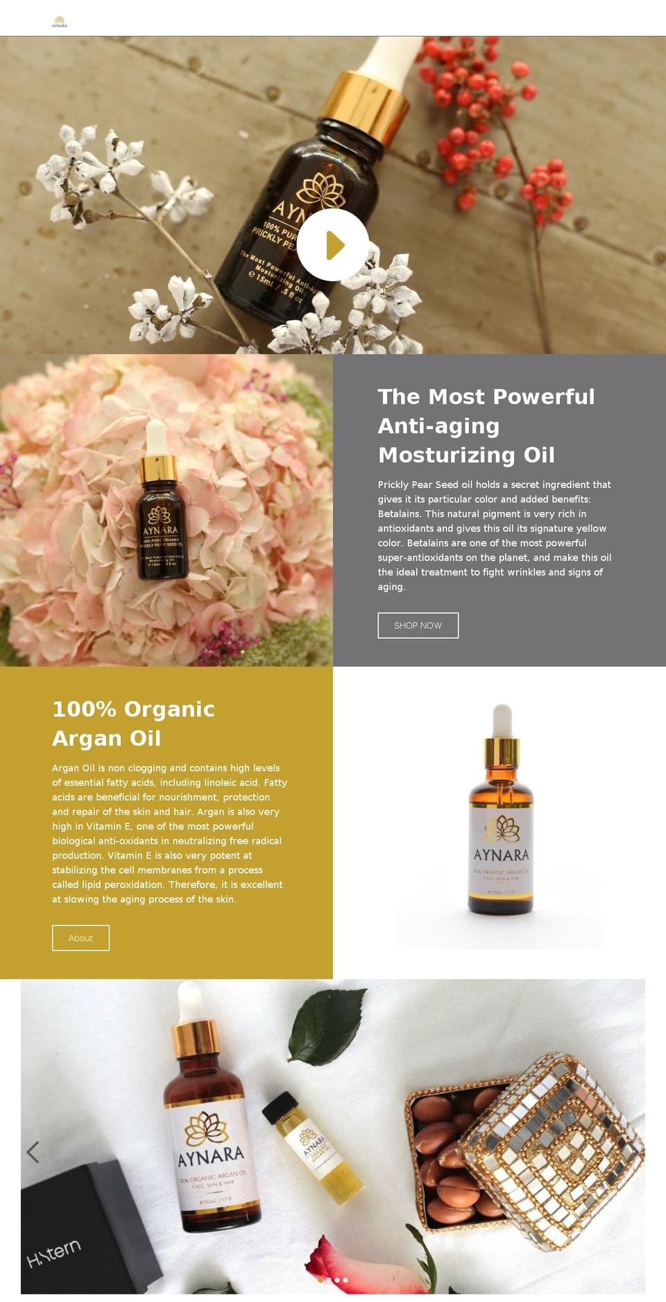 aynarabeauty.com shopify website screenshot