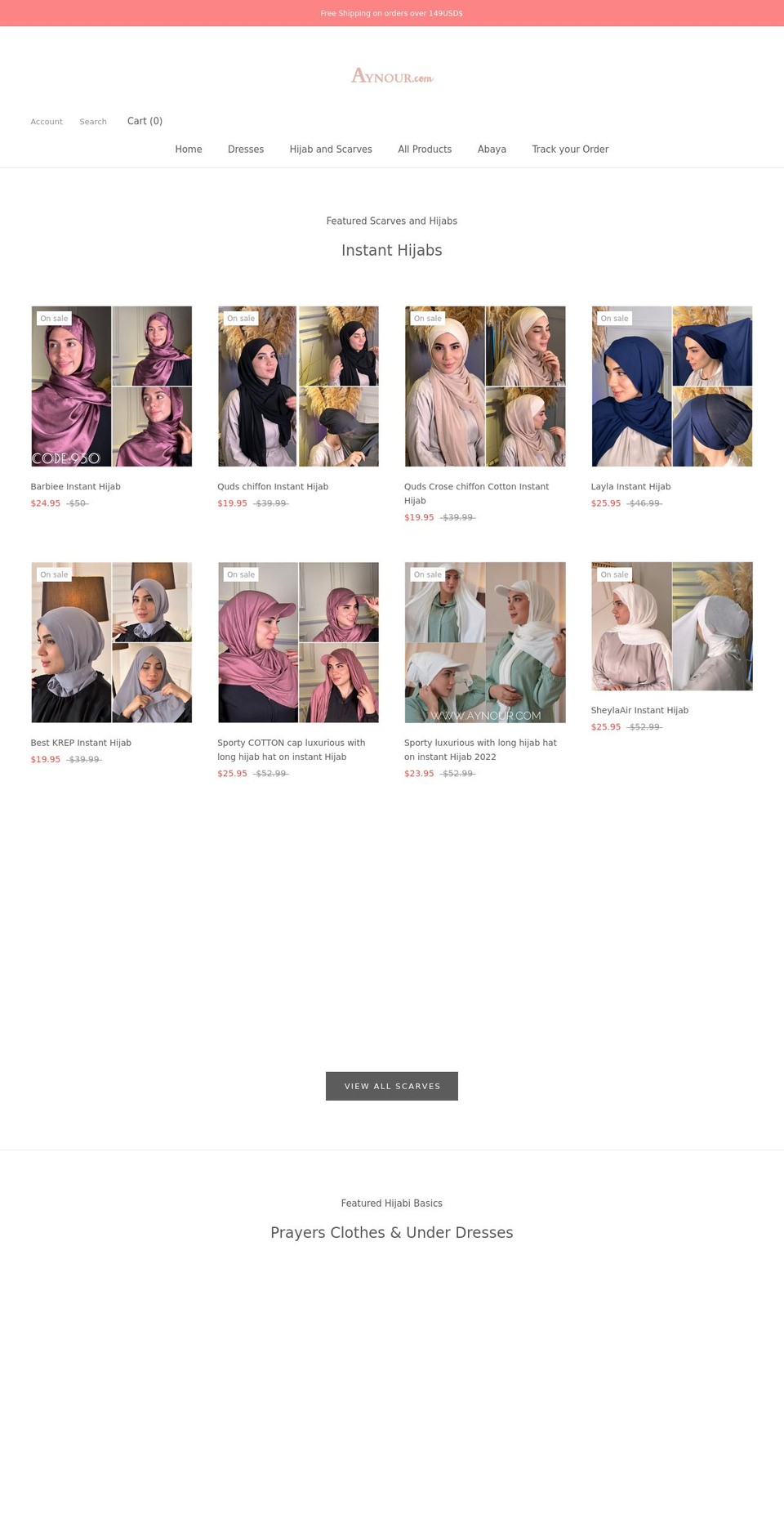 aynour.com shopify website screenshot