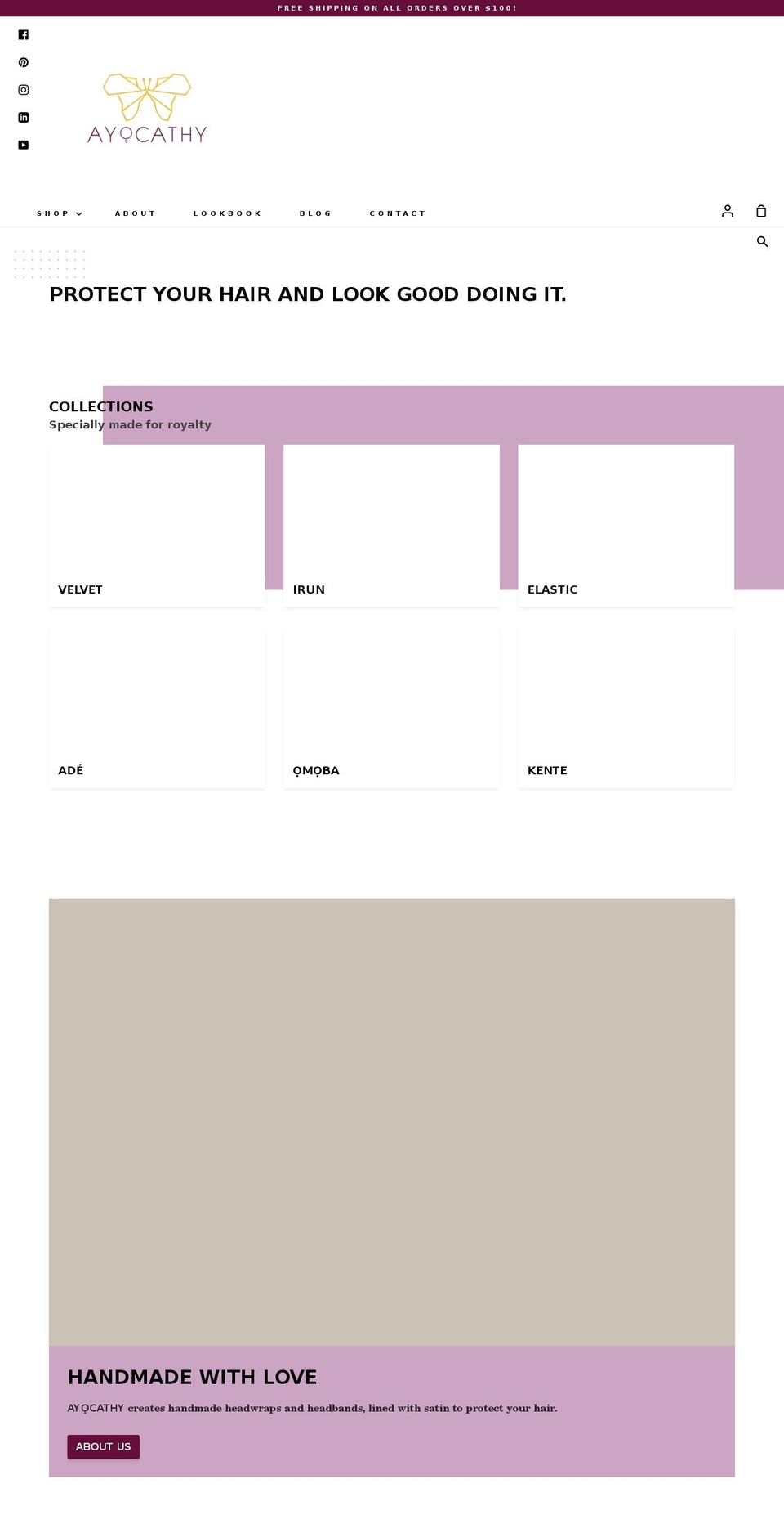 ayocathy.com shopify website screenshot