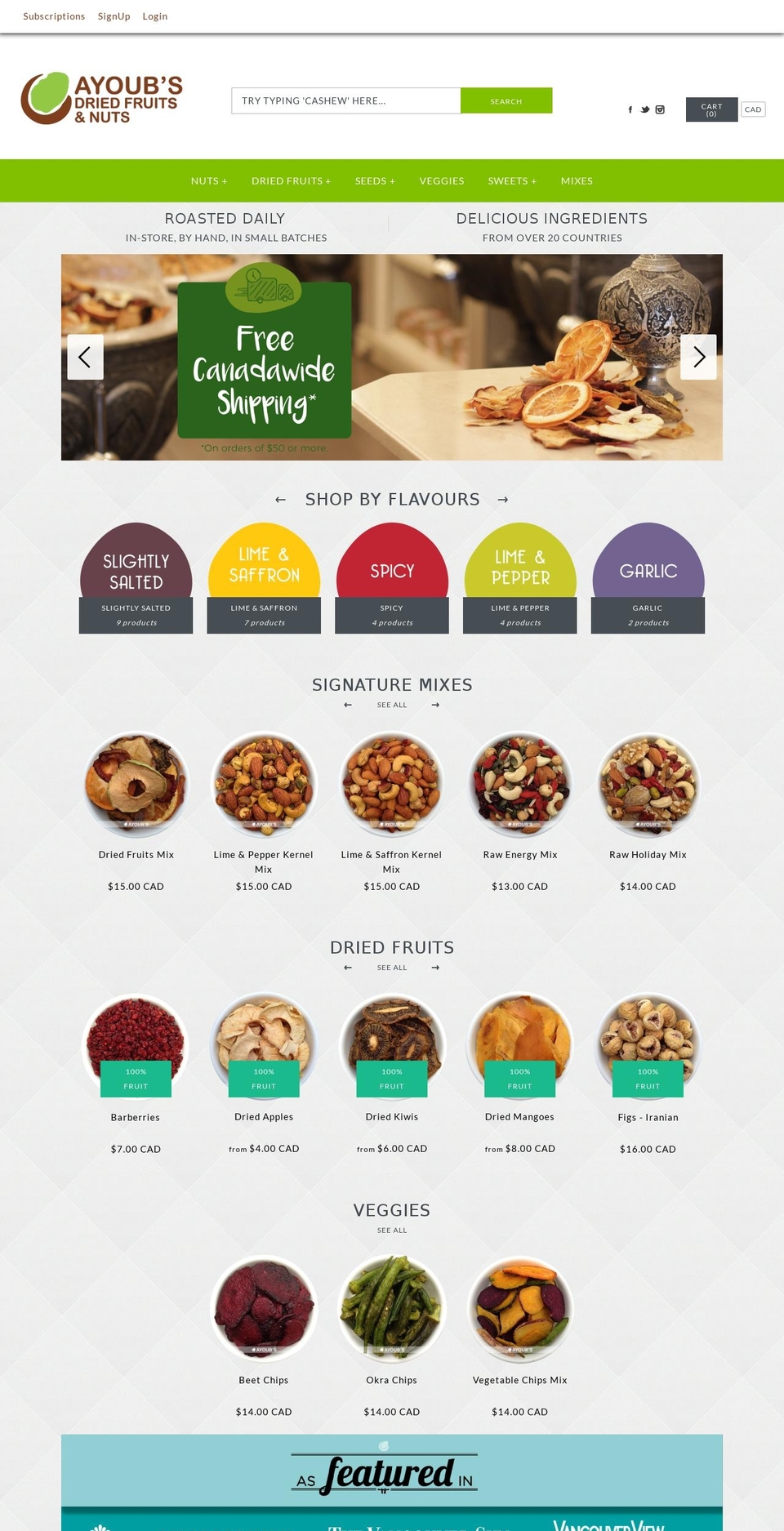 ayoubsnuts.com shopify website screenshot