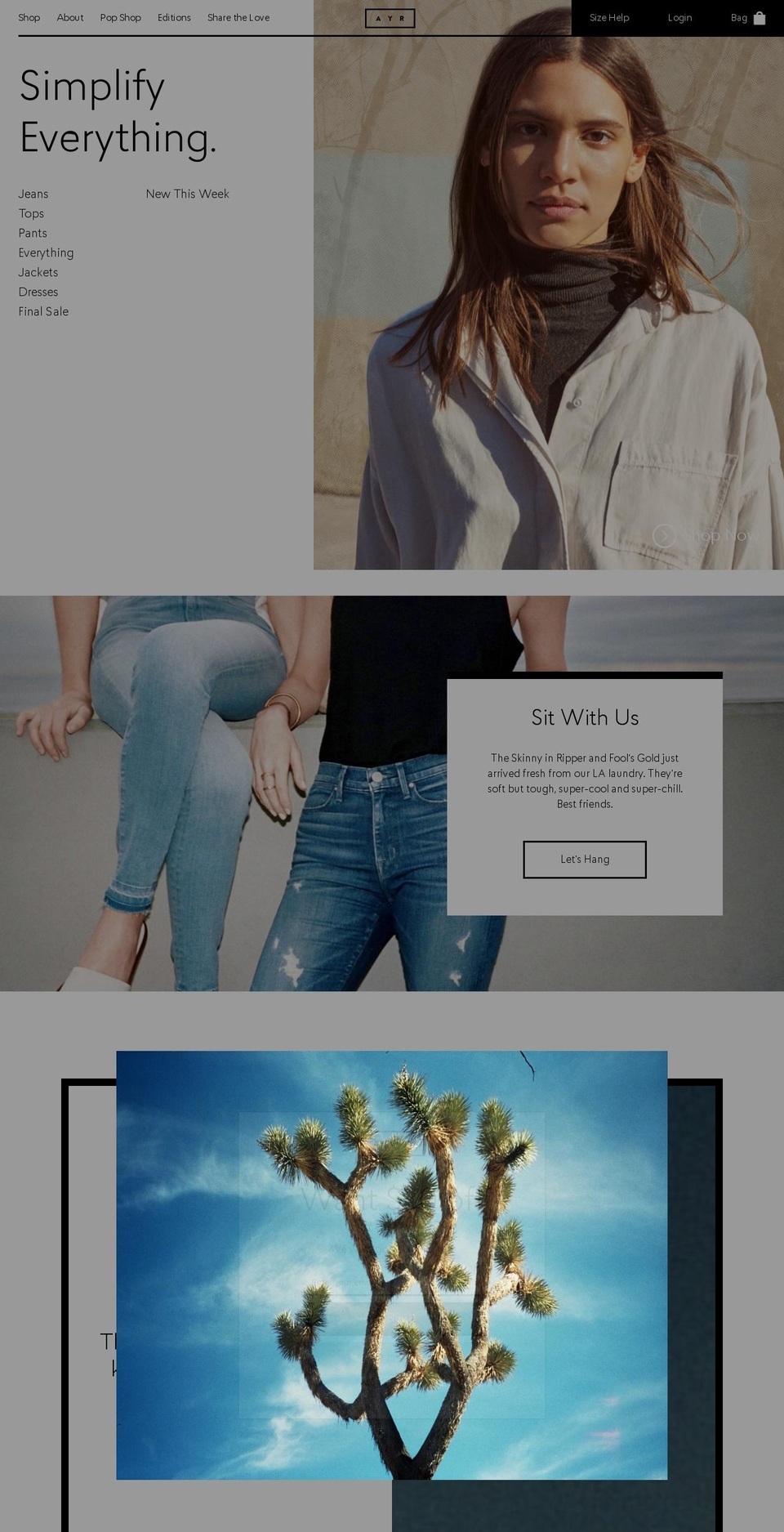 Production Shopify theme site example ayr.com