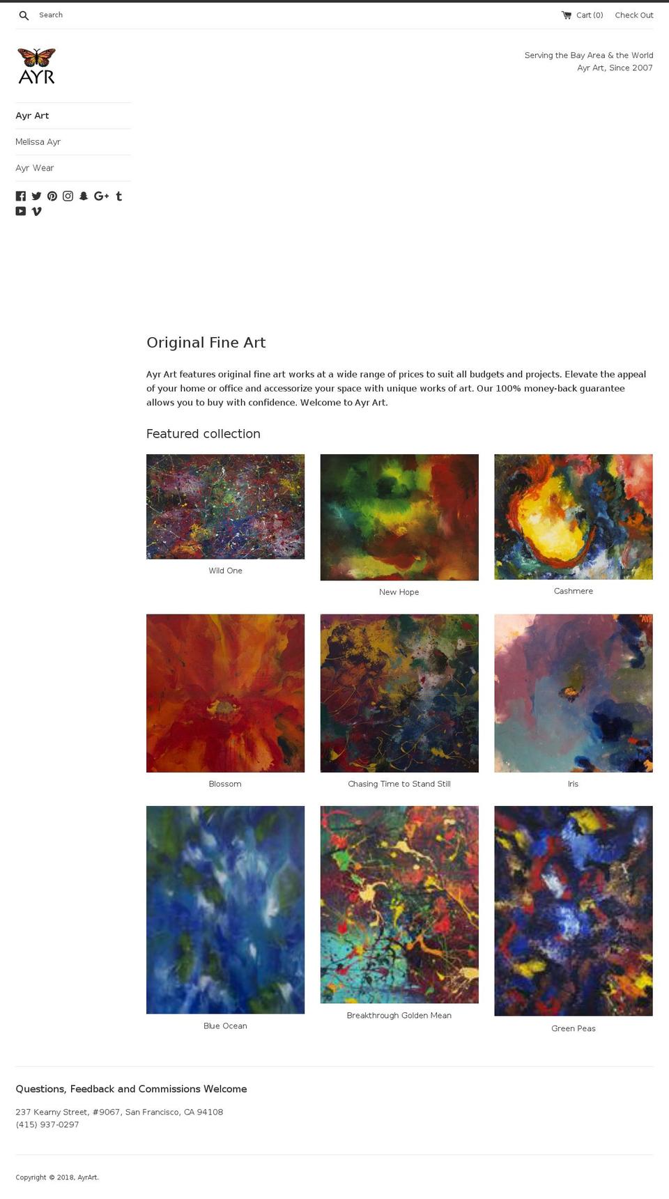 ayrart.com — Shopify storefront screenshot