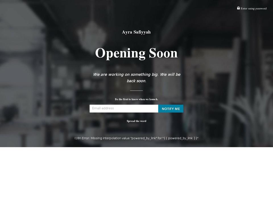ayrasafiyyah.com — Shopify storefront screenshot