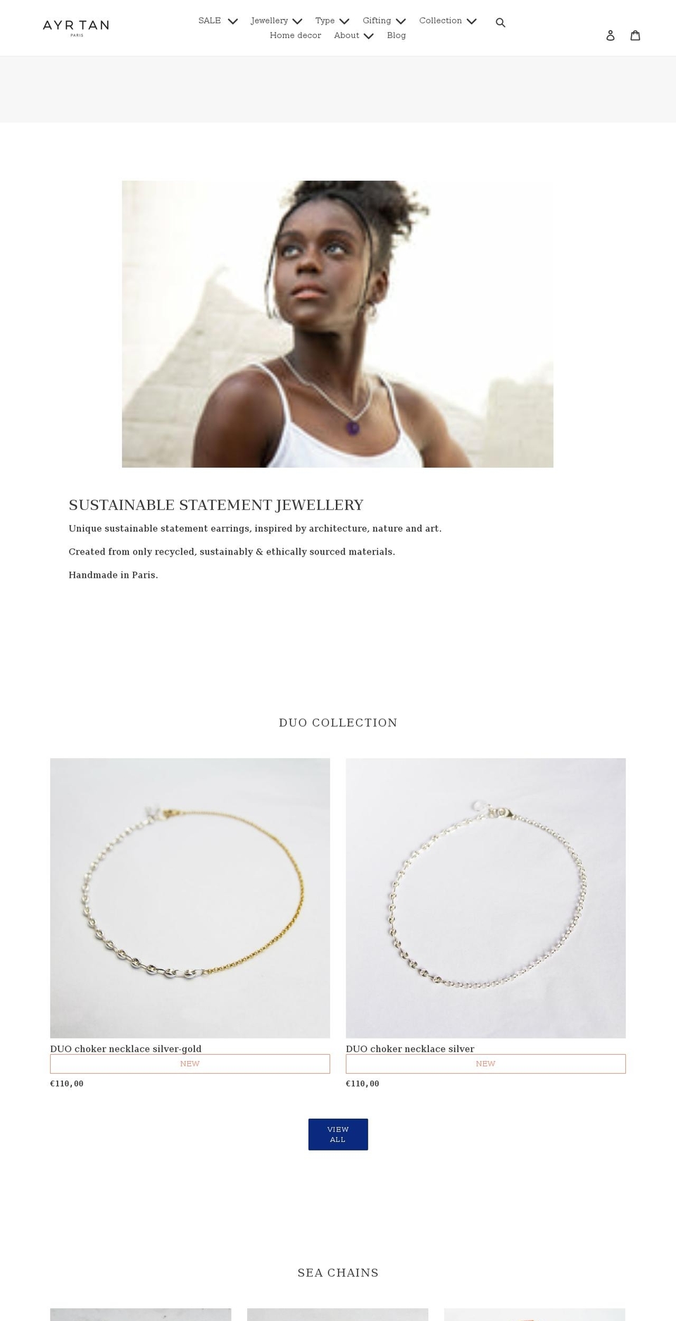 ayrtan.com shopify website screenshot