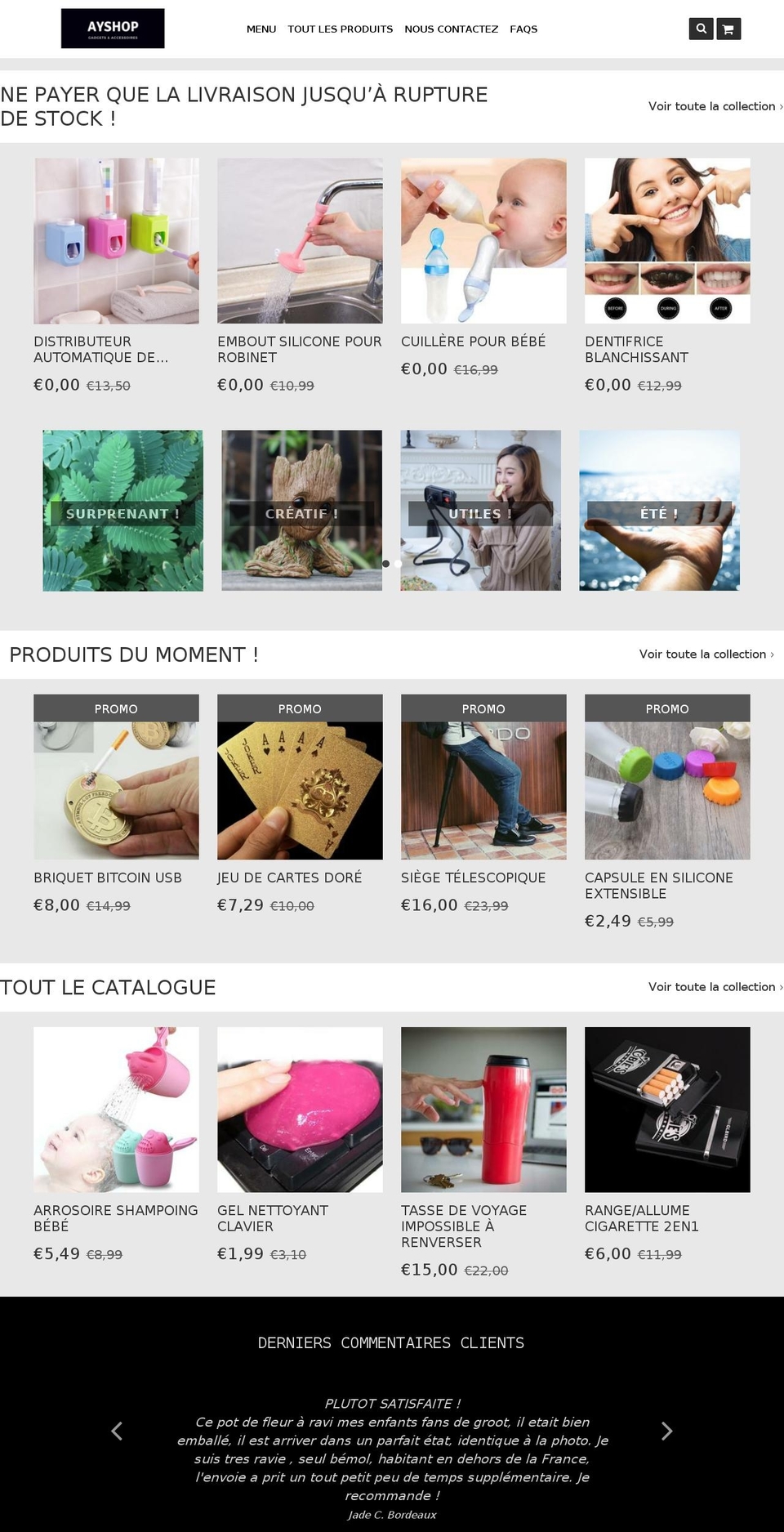 ayshop.fr shopify website screenshot