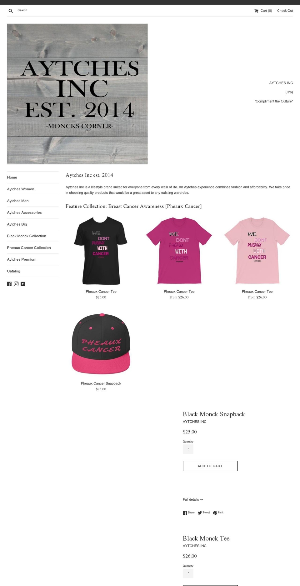 aytches.com — Shopify storefront screenshot