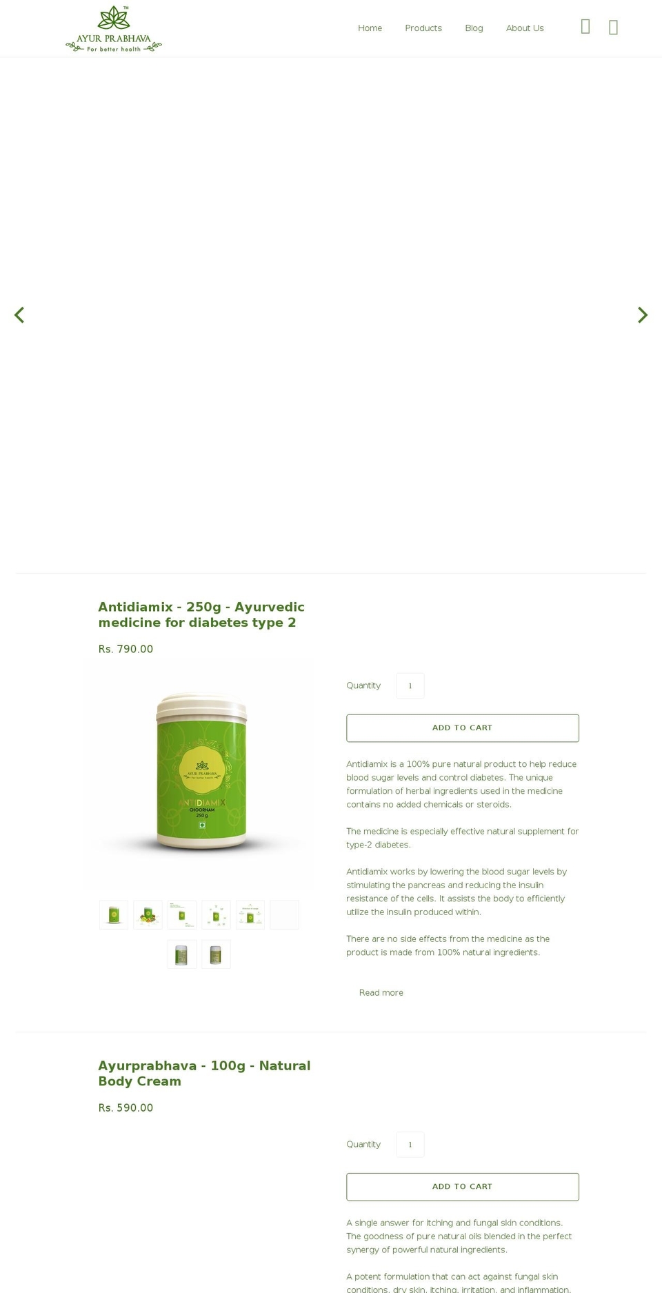 Ayurprabhava Shopify theme site example ayurprabhava.com