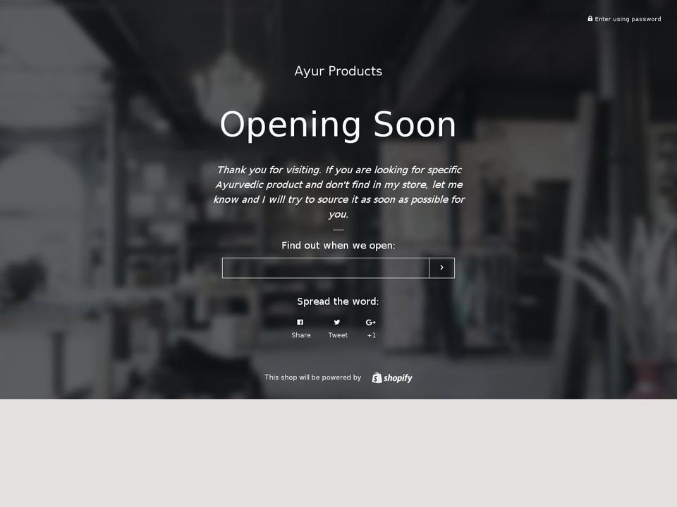 ayurproducts.com shopify website screenshot