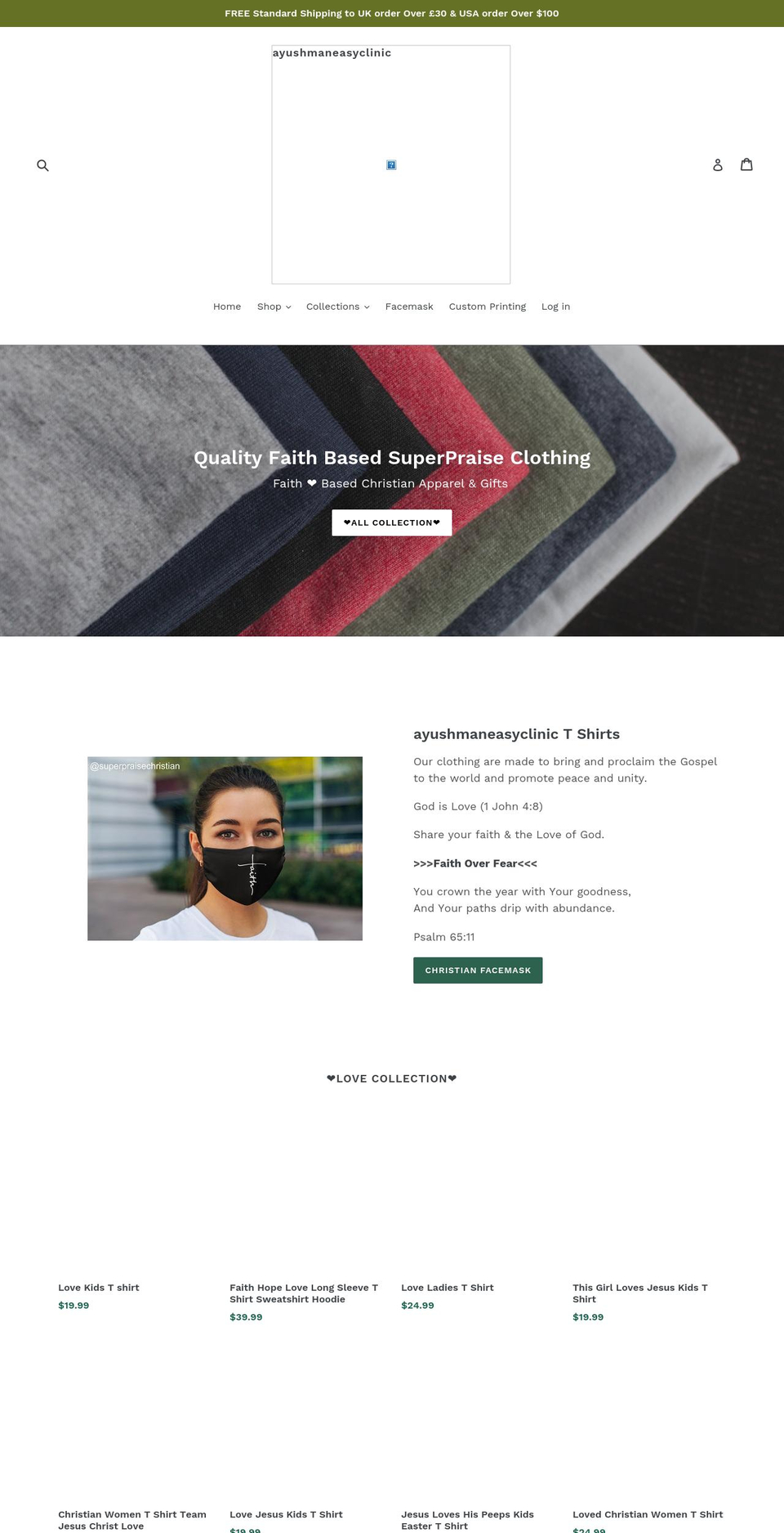 ayushmaneasyclinic.com shopify website screenshot