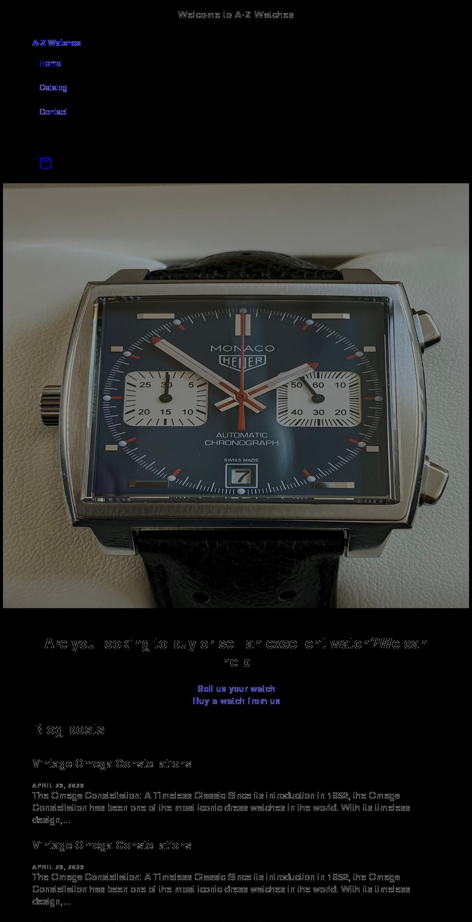 az-watches.com shopify website screenshot
