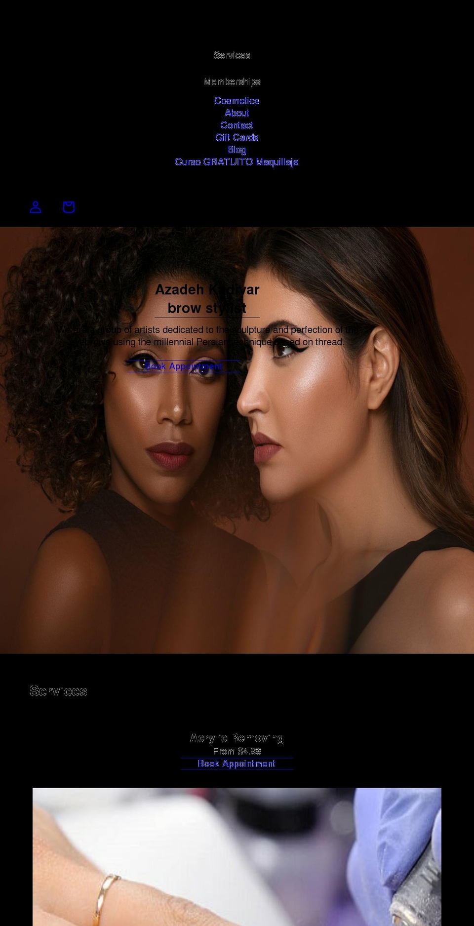 azadehkadivar.com shopify website screenshot