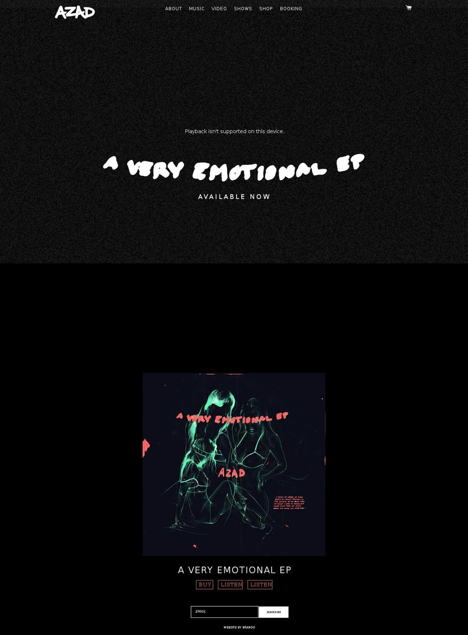 azadmusic.com shopify website screenshot