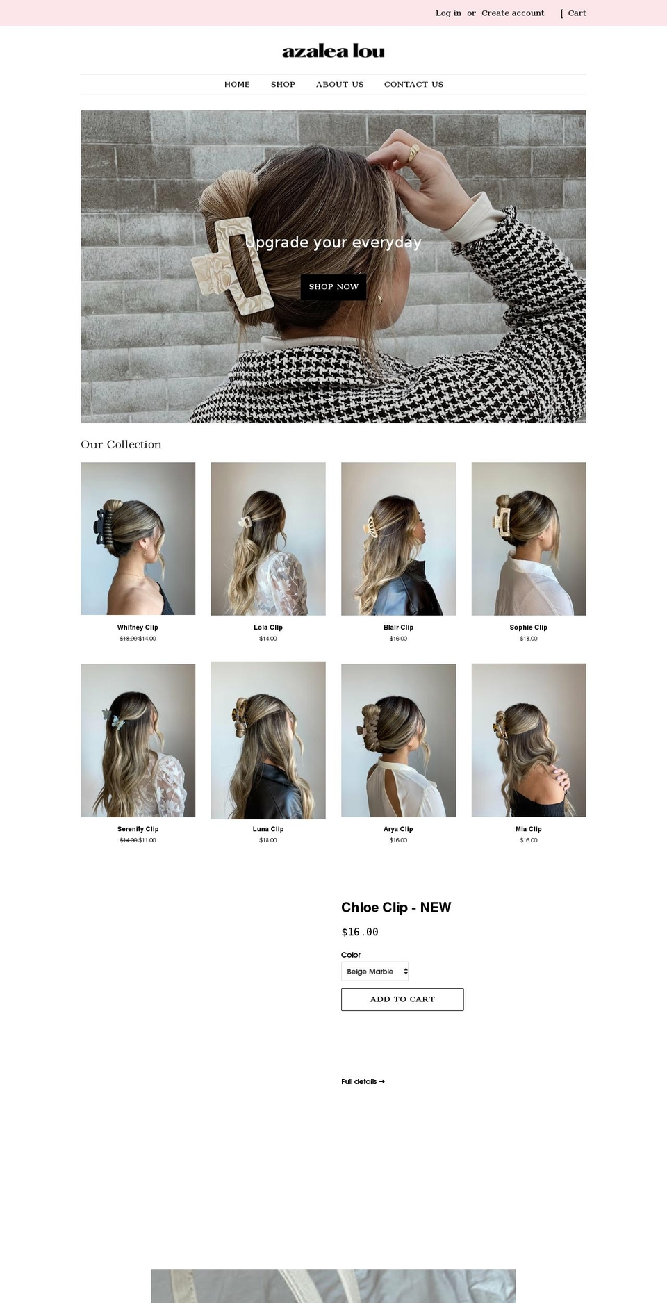 azalealou.com shopify website screenshot
