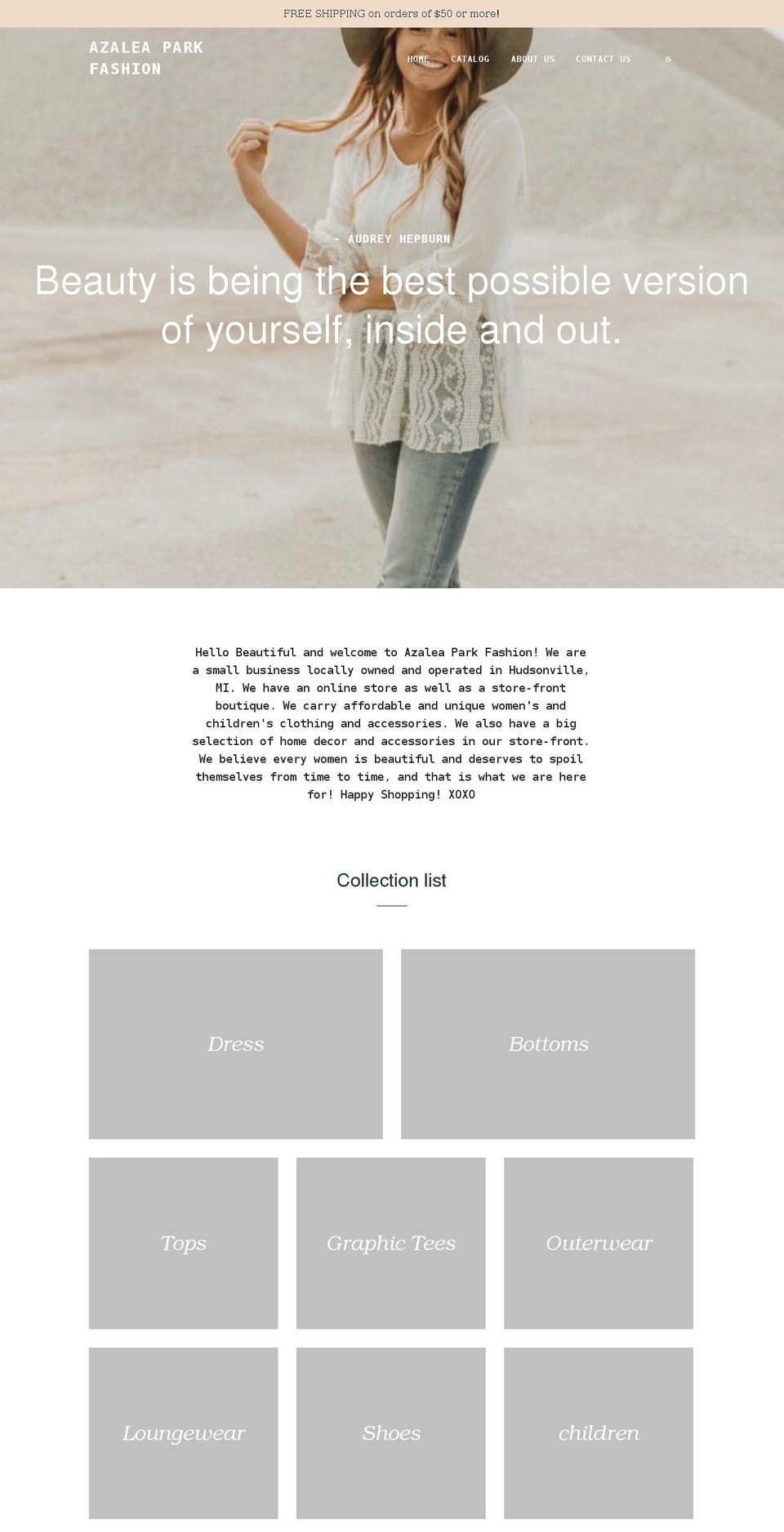 azaleaparkfashion.com — Shopify storefront screenshot