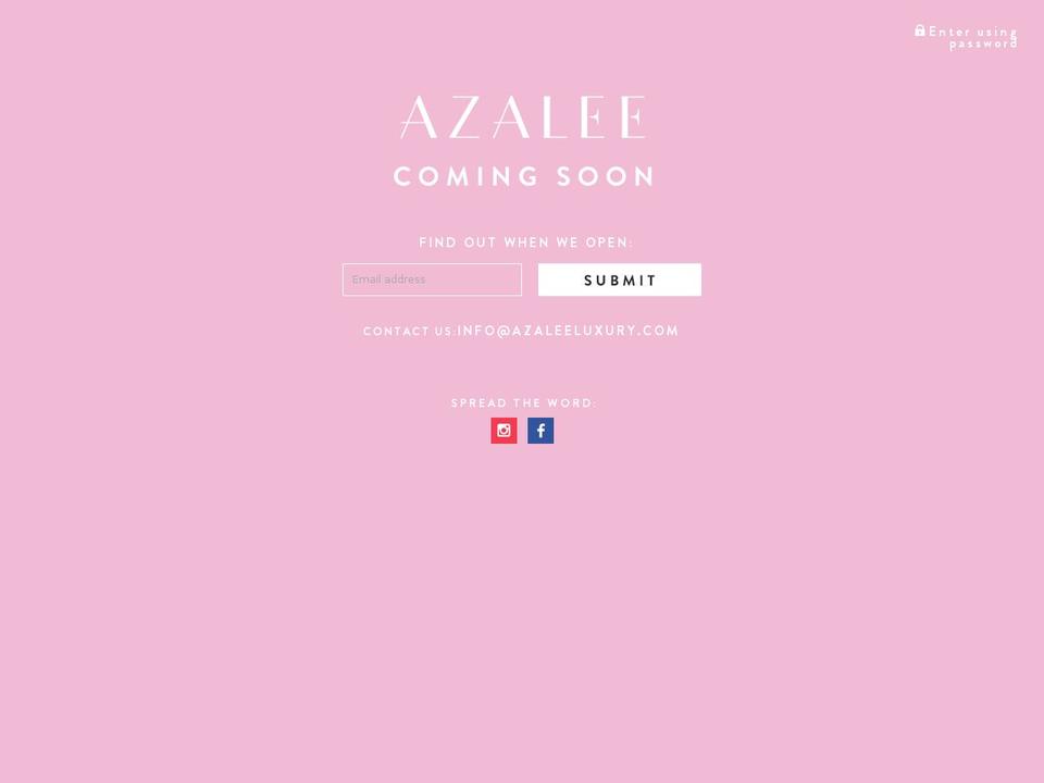 azaleeluxury.com — Shopify storefront screenshot