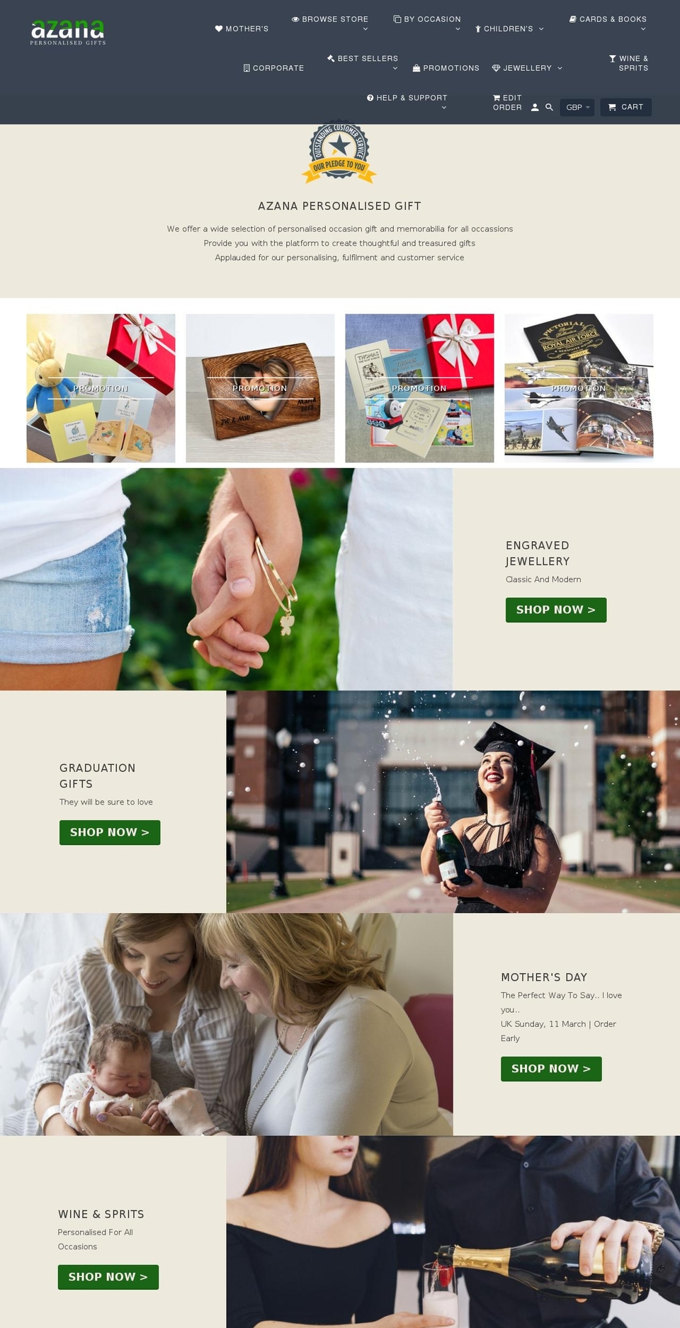 azanacollection.com shopify website screenshot