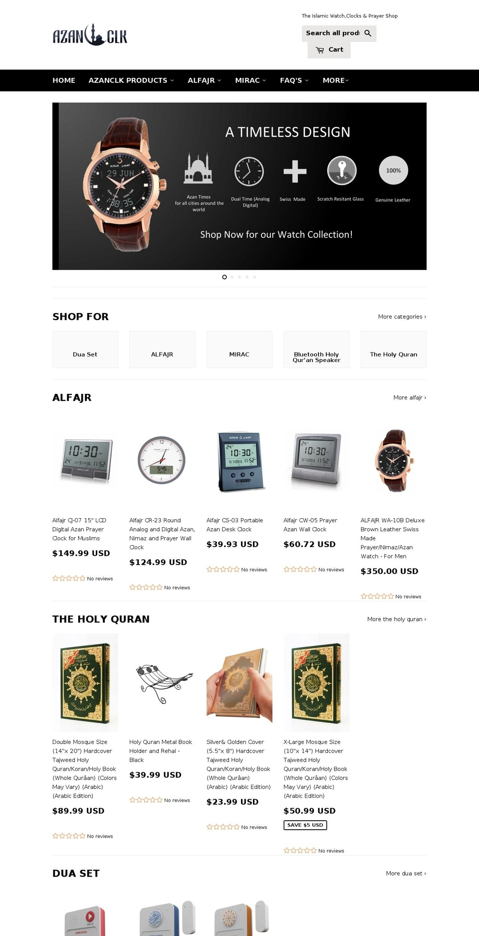azanclk.com shopify website screenshot