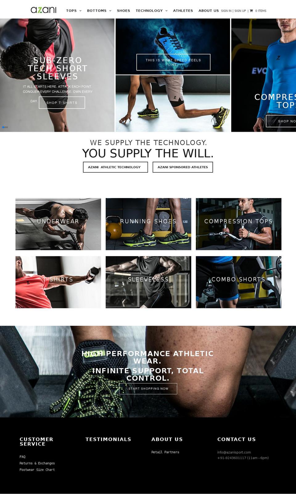 azanisport.com shopify website screenshot