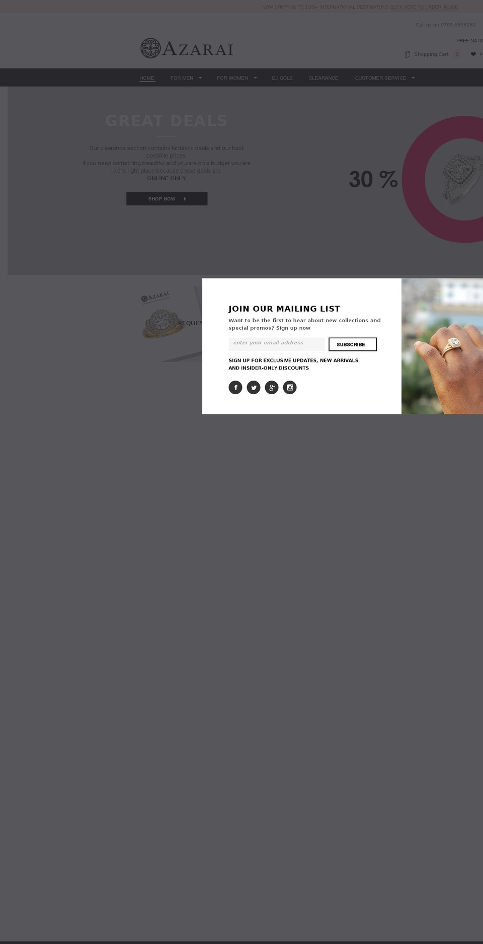 azarai.myshopify.com shopify website screenshot