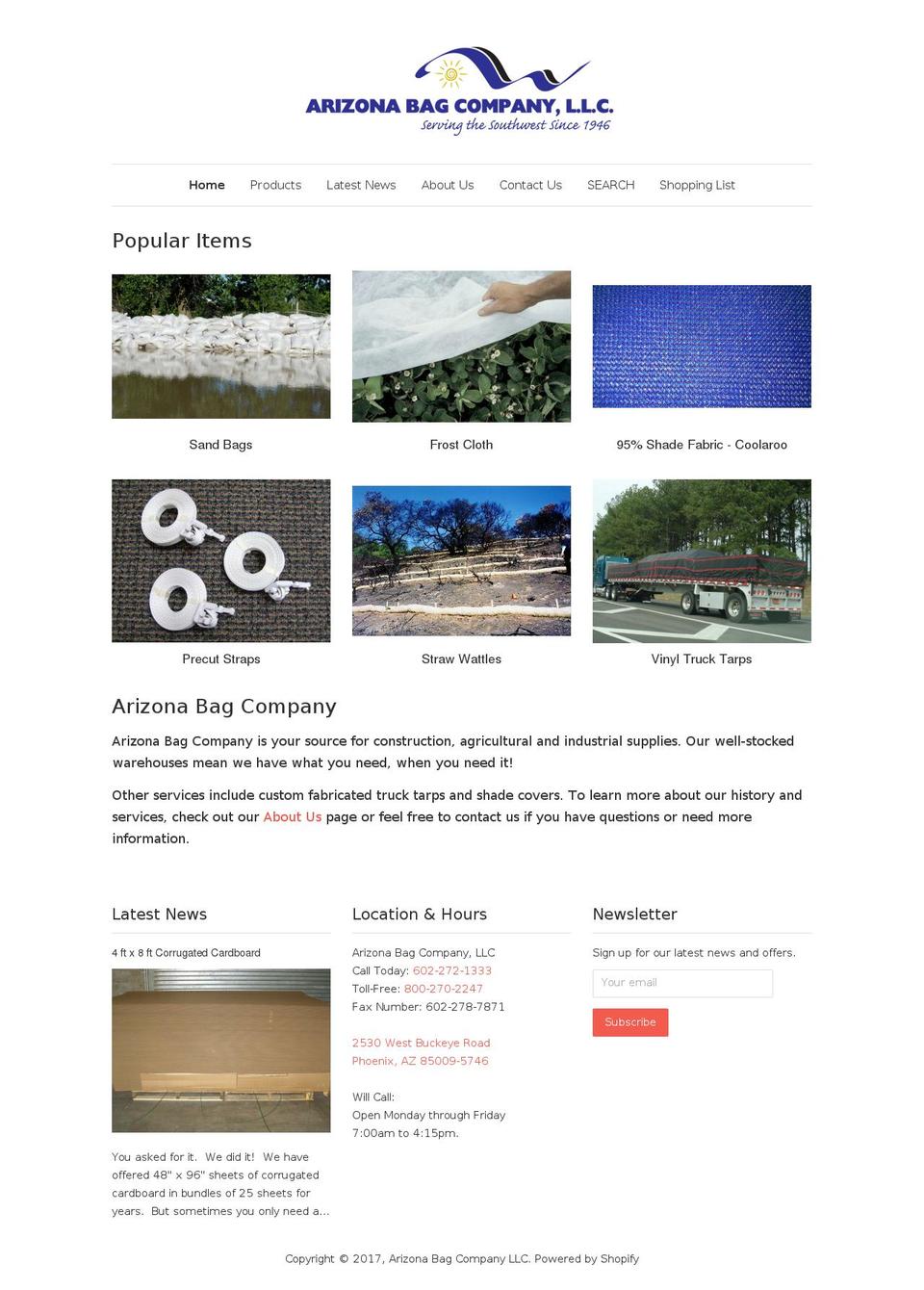 azbag.com shopify website screenshot
