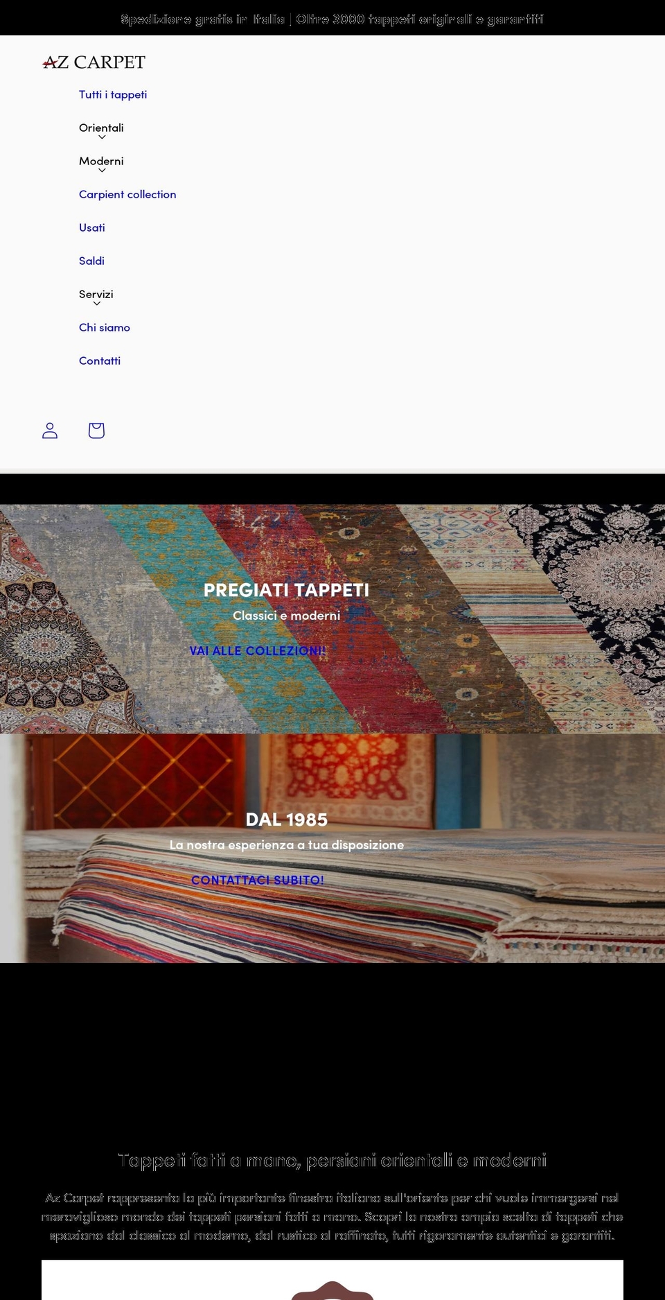azcarpet.it shopify website screenshot