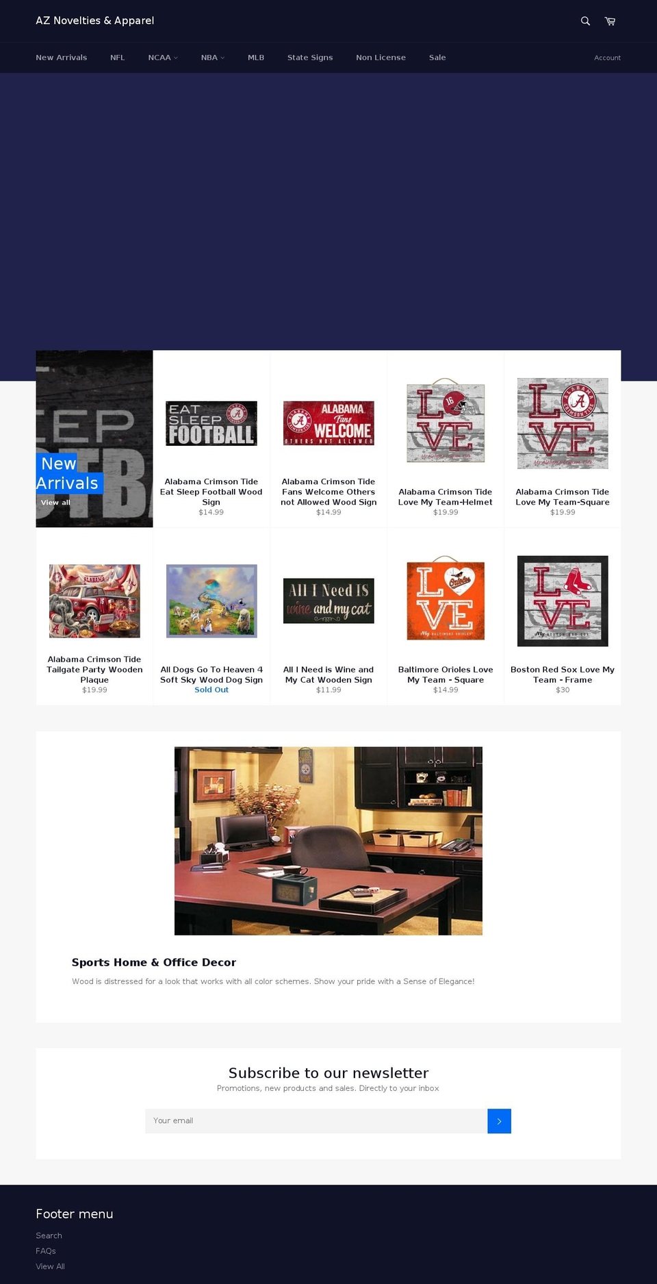 azcloset.com — Shopify storefront screenshot