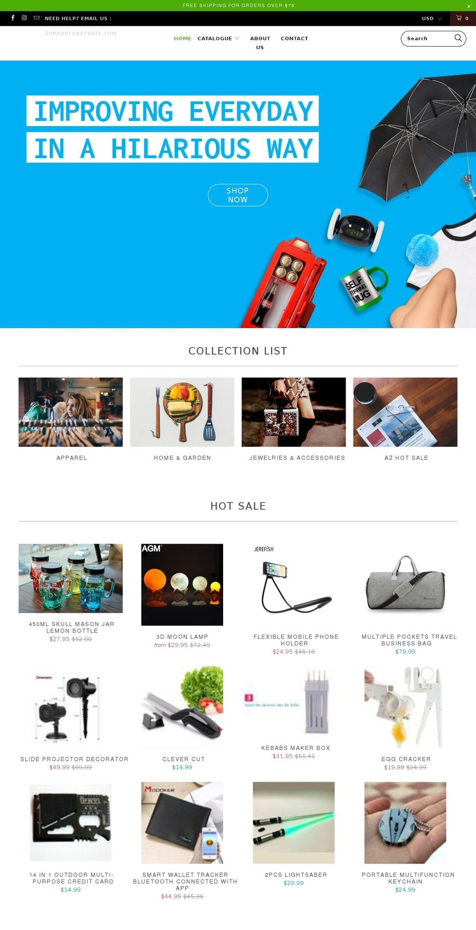 azcrate.com — Shopify storefront screenshot