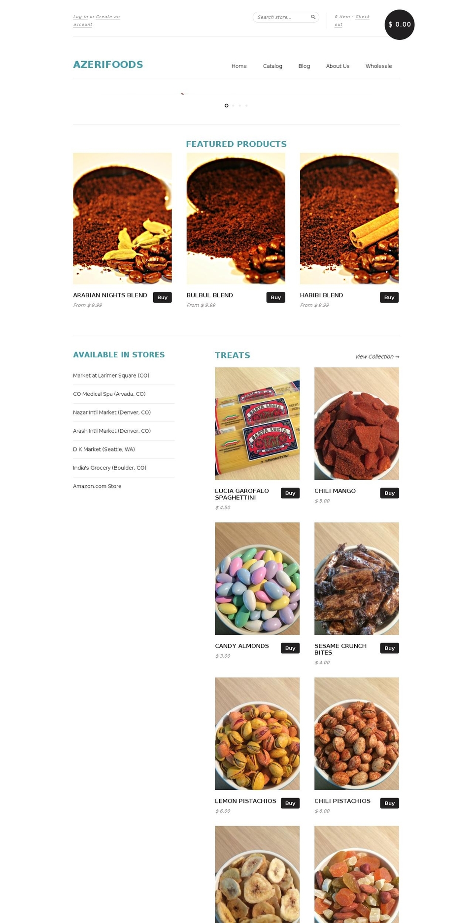 azerifoods.com shopify website screenshot