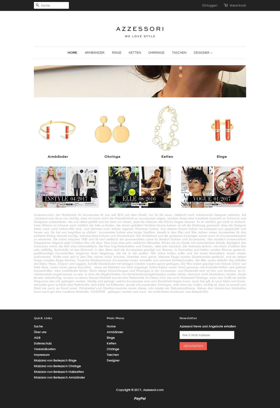 azessory.com shopify website screenshot