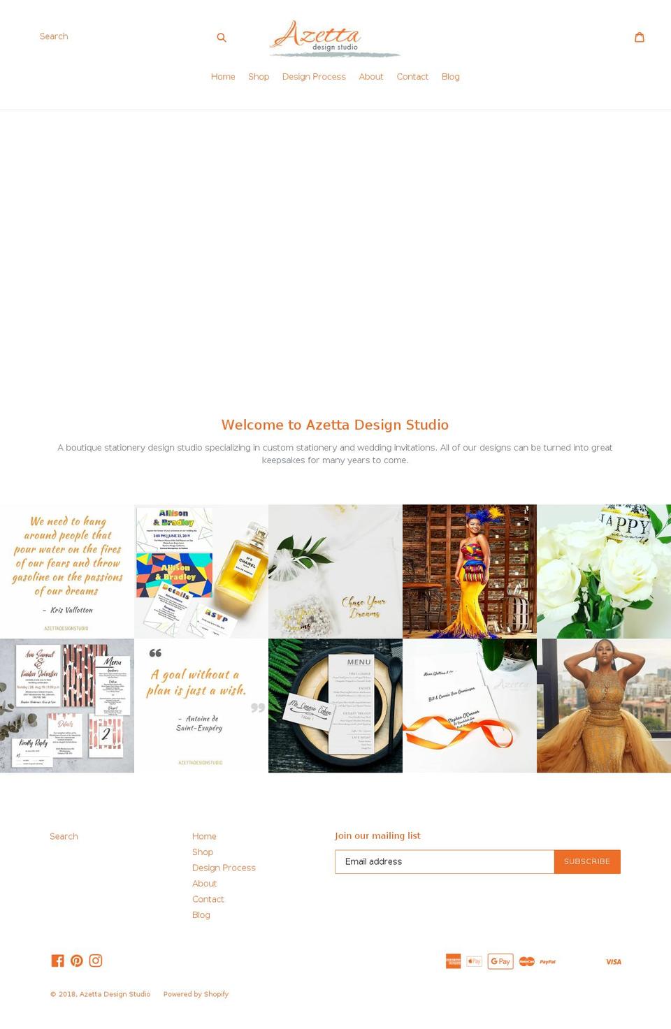 azettadesignstudio.com — Shopify storefront screenshot