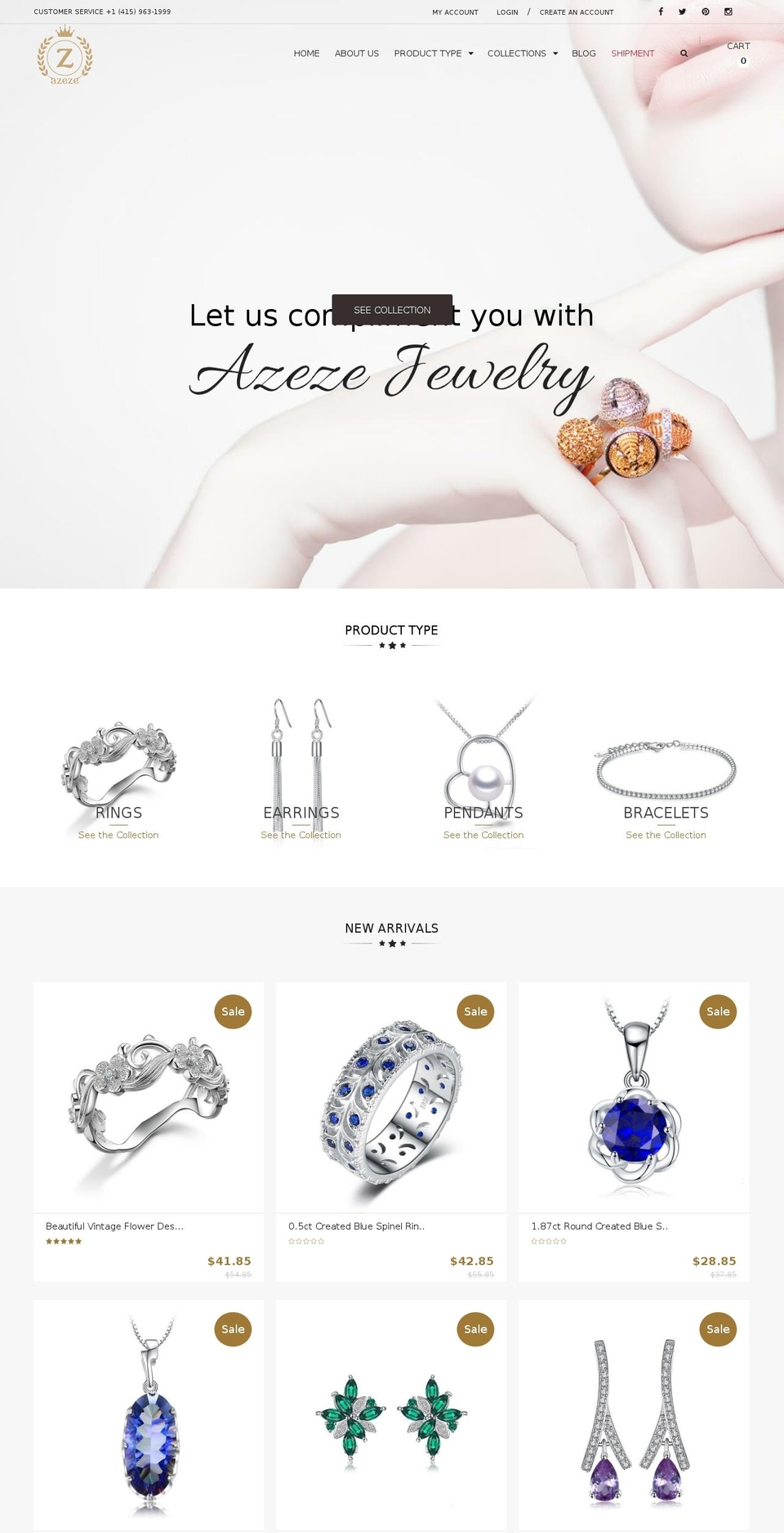 azeze.com — Shopify storefront screenshot