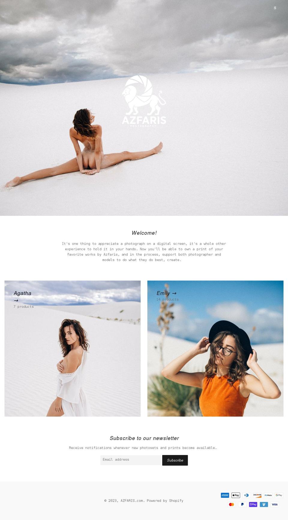 azfaris.com shopify website screenshot