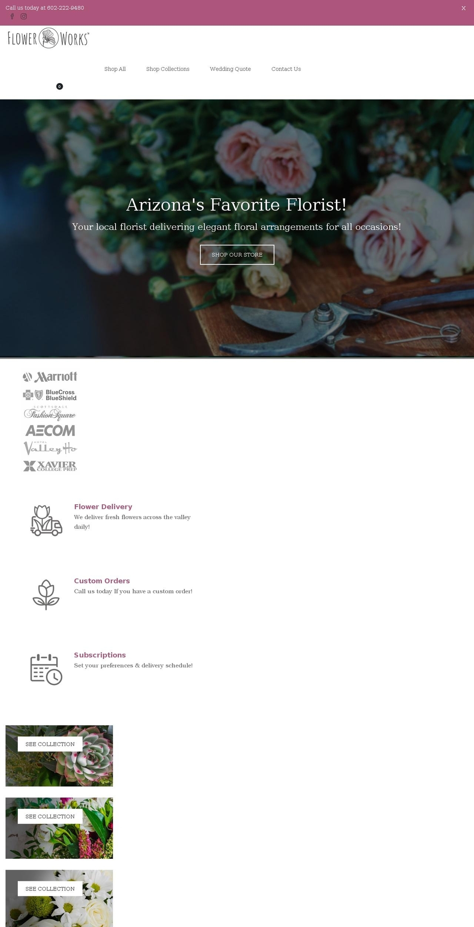 azflowerworks.com — Shopify storefront screenshot