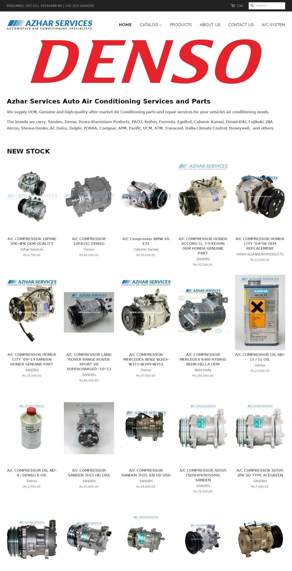 azharservices.com shopify website screenshot