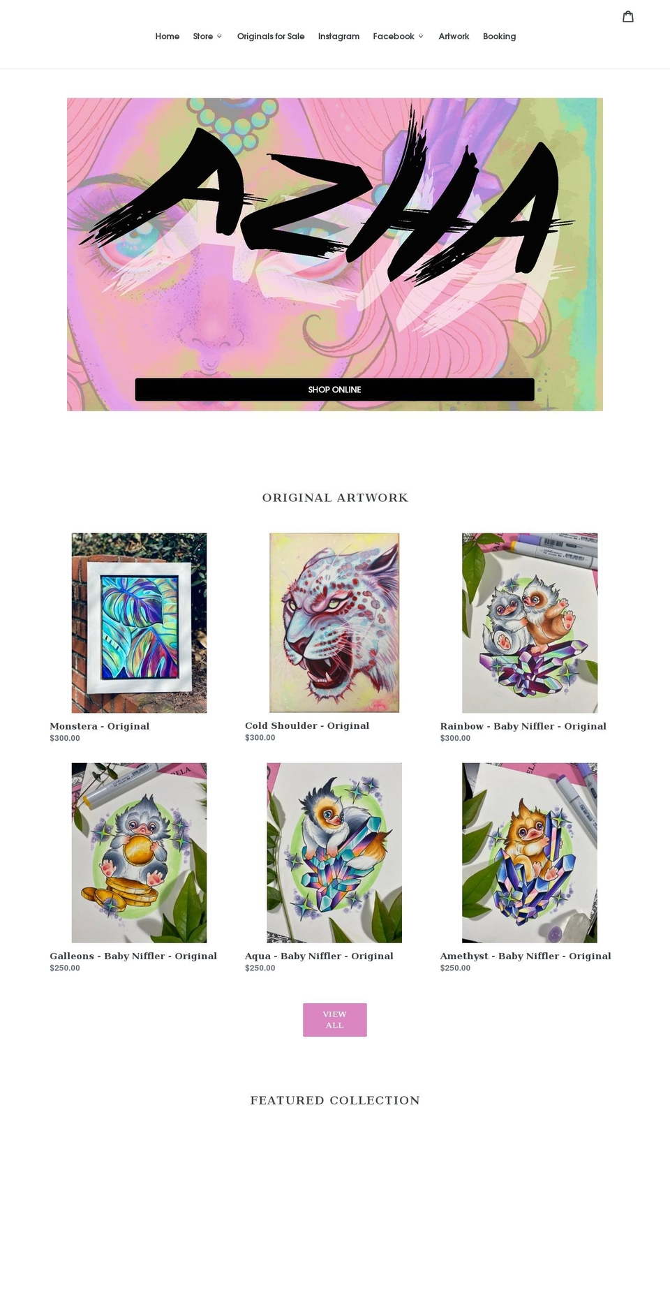 azhatattoos.com shopify website screenshot