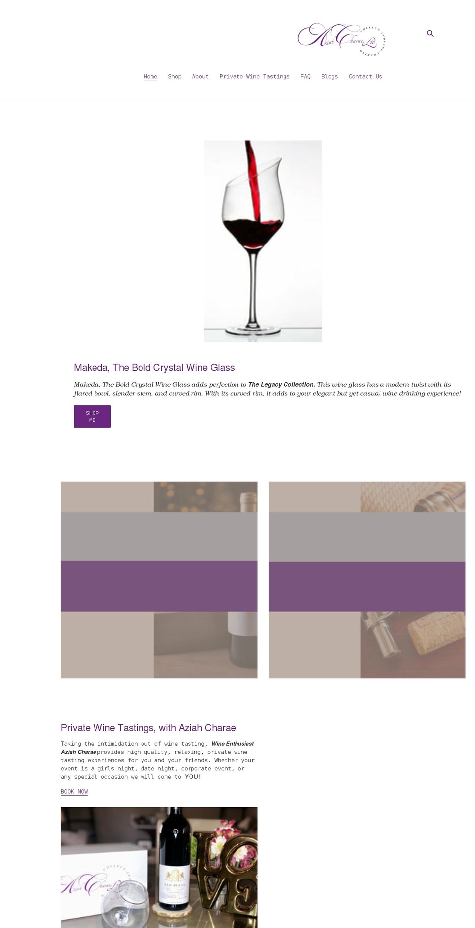 aziahcharae.com shopify website screenshot