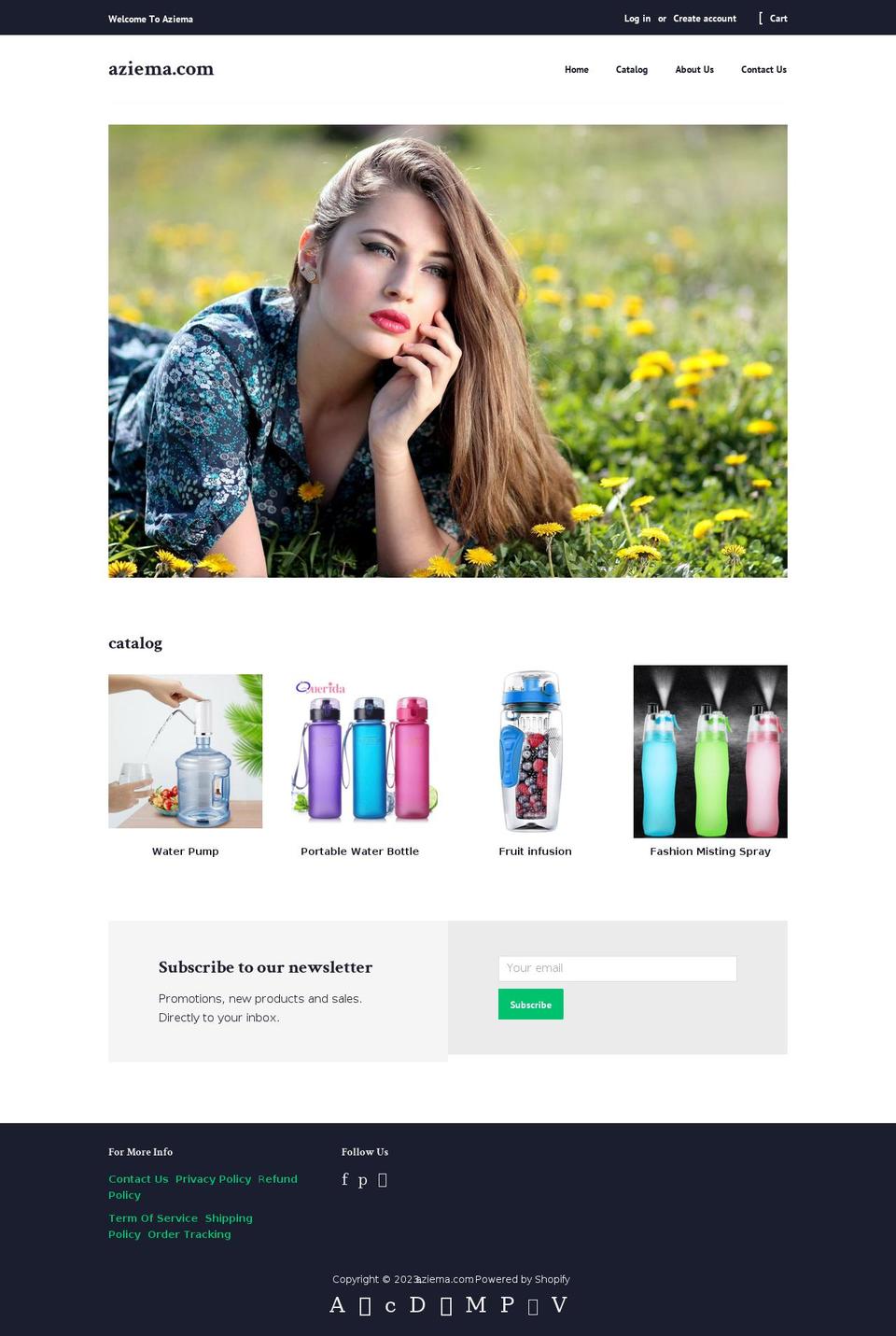 aziema.com shopify website screenshot