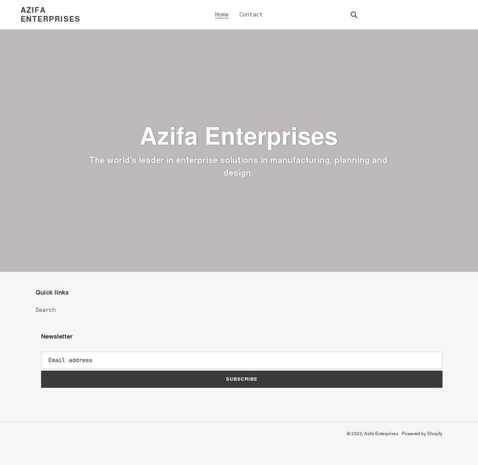 azifa.com shopify website screenshot