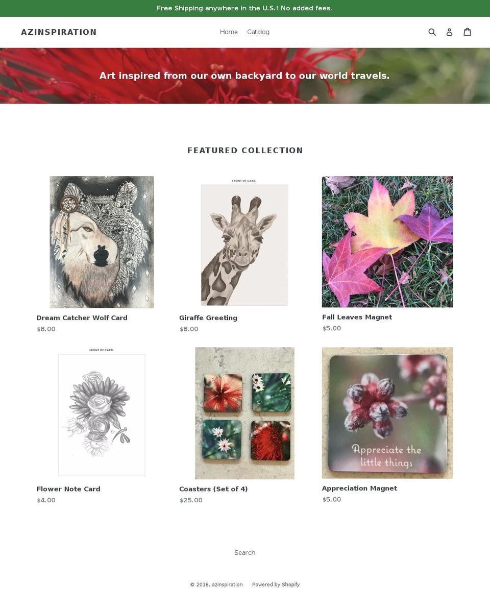azinspiration.com — Shopify storefront screenshot