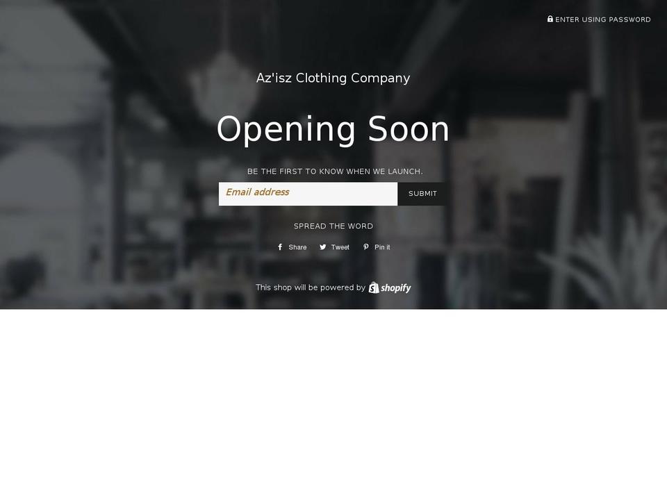 aziszclothing.com — Shopify storefront screenshot