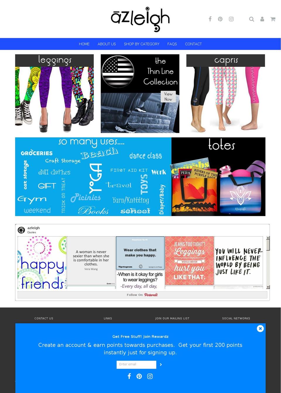 azleigh.com — Shopify storefront screenshot
