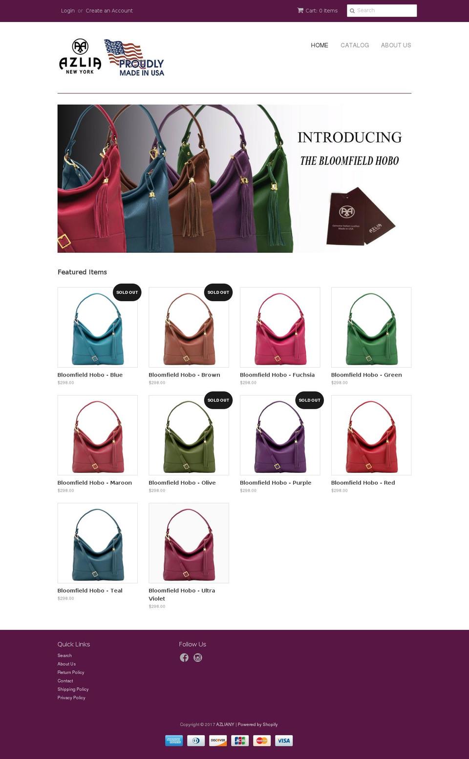 azliany.com shopify website screenshot