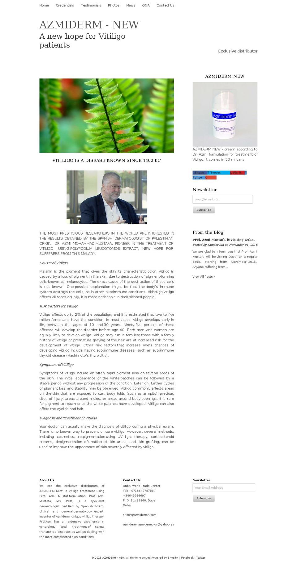 azmidermn.com — Shopify storefront screenshot