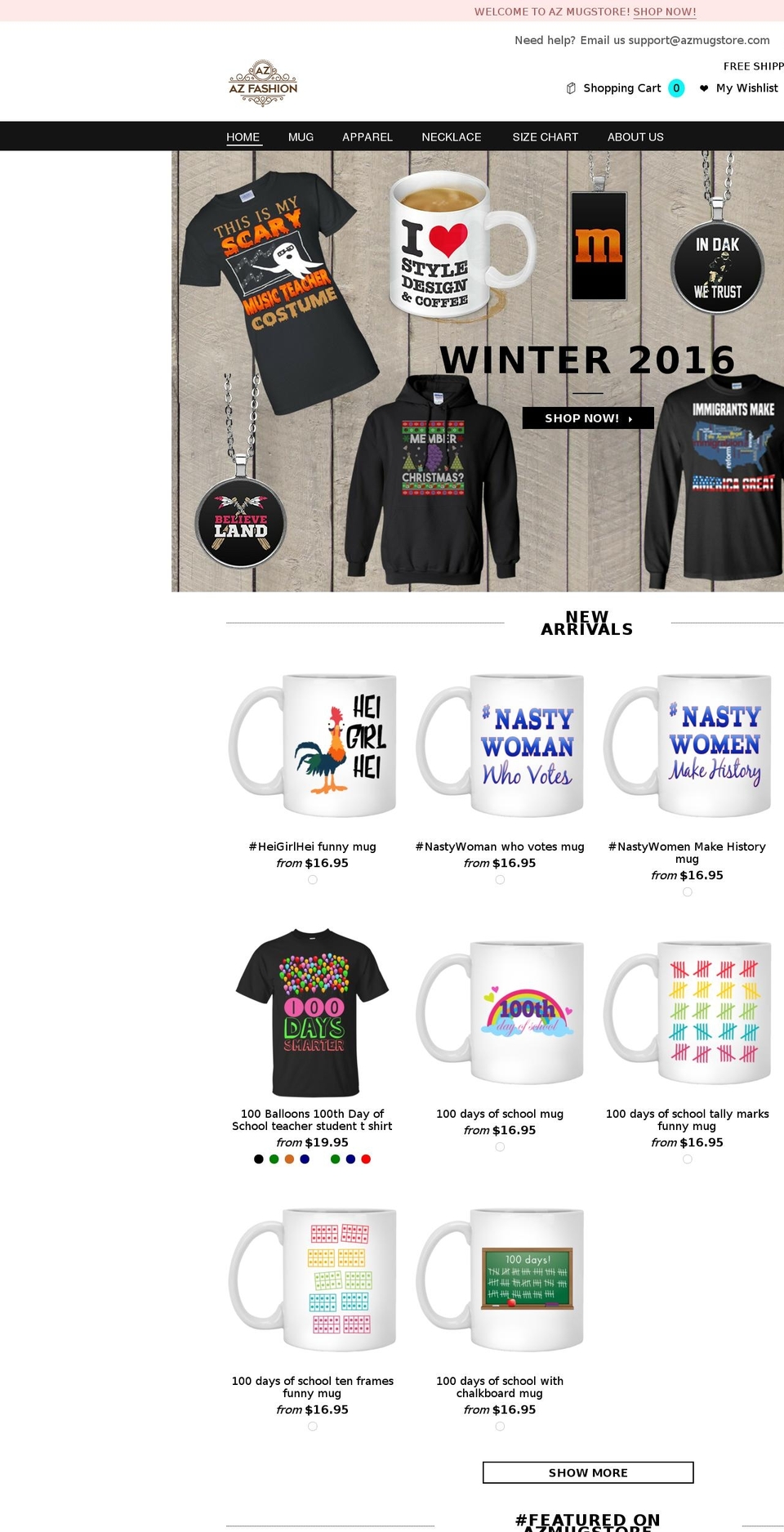 azmugstore.com shopify website screenshot