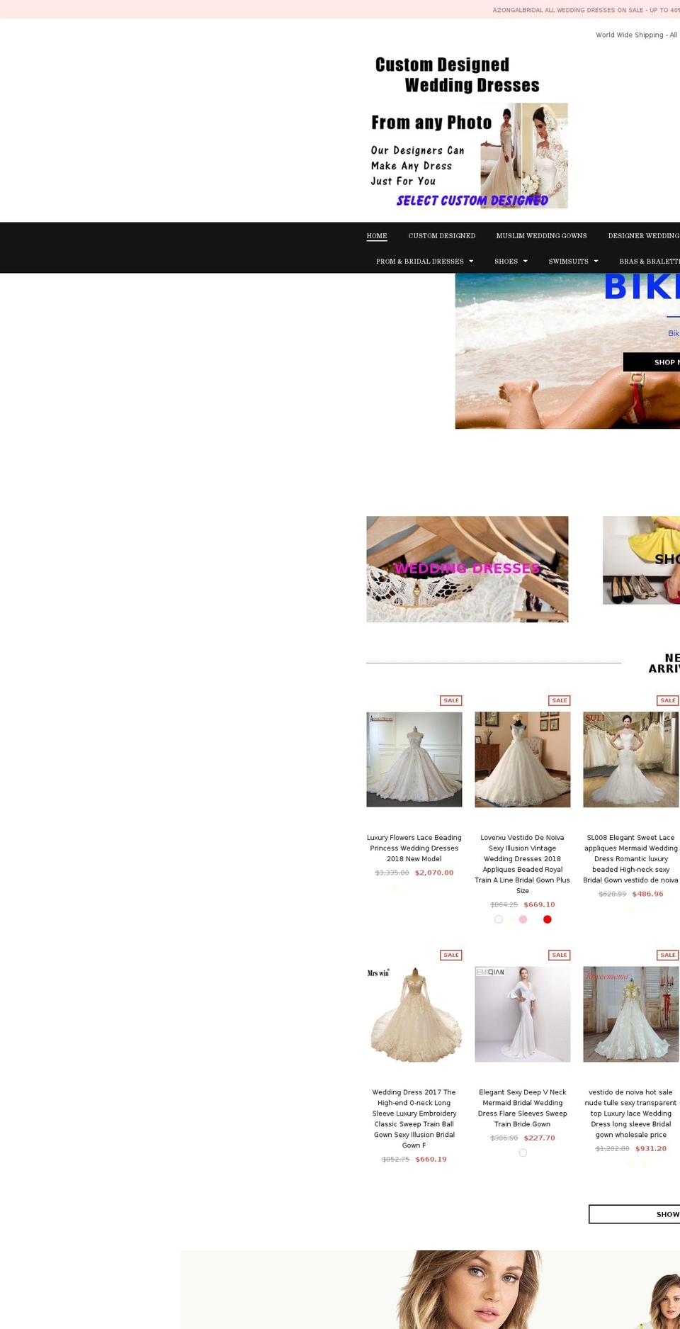 azongalbridal.com shopify website screenshot